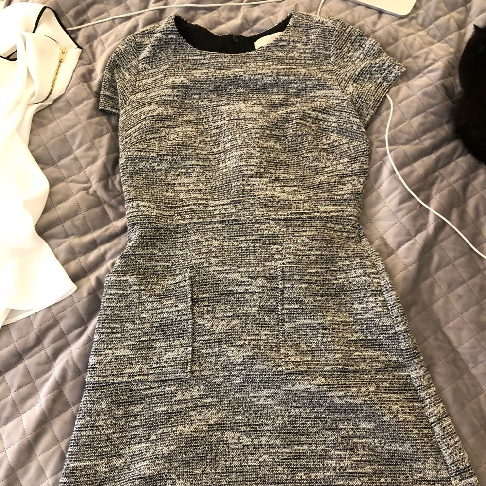 Gray sweater dress with pockets